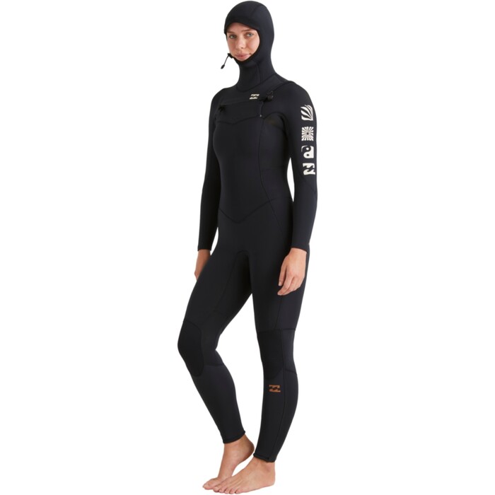 2024 Billabong Womens Synergy Natural 5/4mm Hooded Chest Zip Wetsuit ABJW100217 - Night Fall